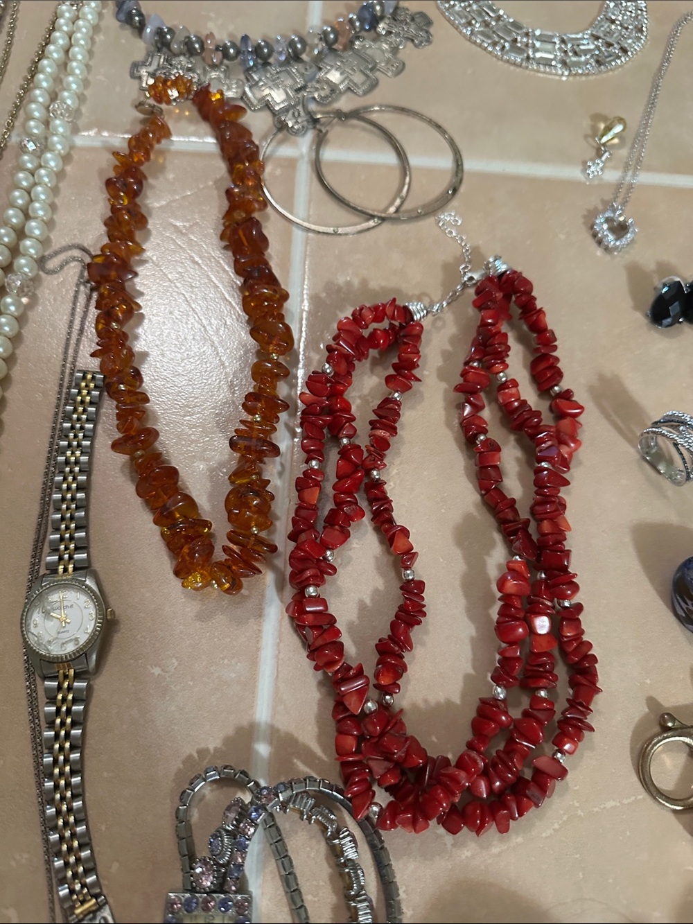 5 lbs! Mixed Costume,plus Jewelry Lot - Multi Color Necklaces & Bracelets - Picture 7 of 17